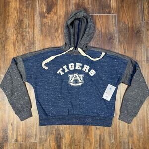 Colosseum Auburn Tigers Cropped Speckled Pullover hoodie NAVY embroidered SMALL